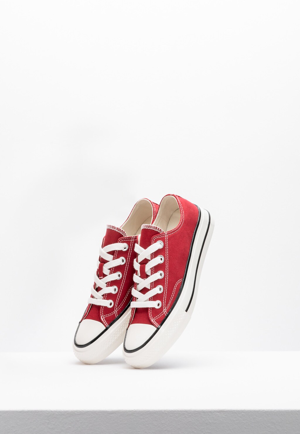 WJS materiałowe trampki damskie w kolorze bordowym WJS64020-12 Widok 4