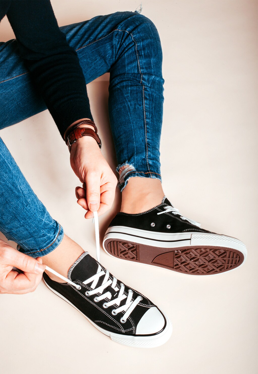 WJS czarne trampki męskie w stylu casual WJS10002-11 Widok 1