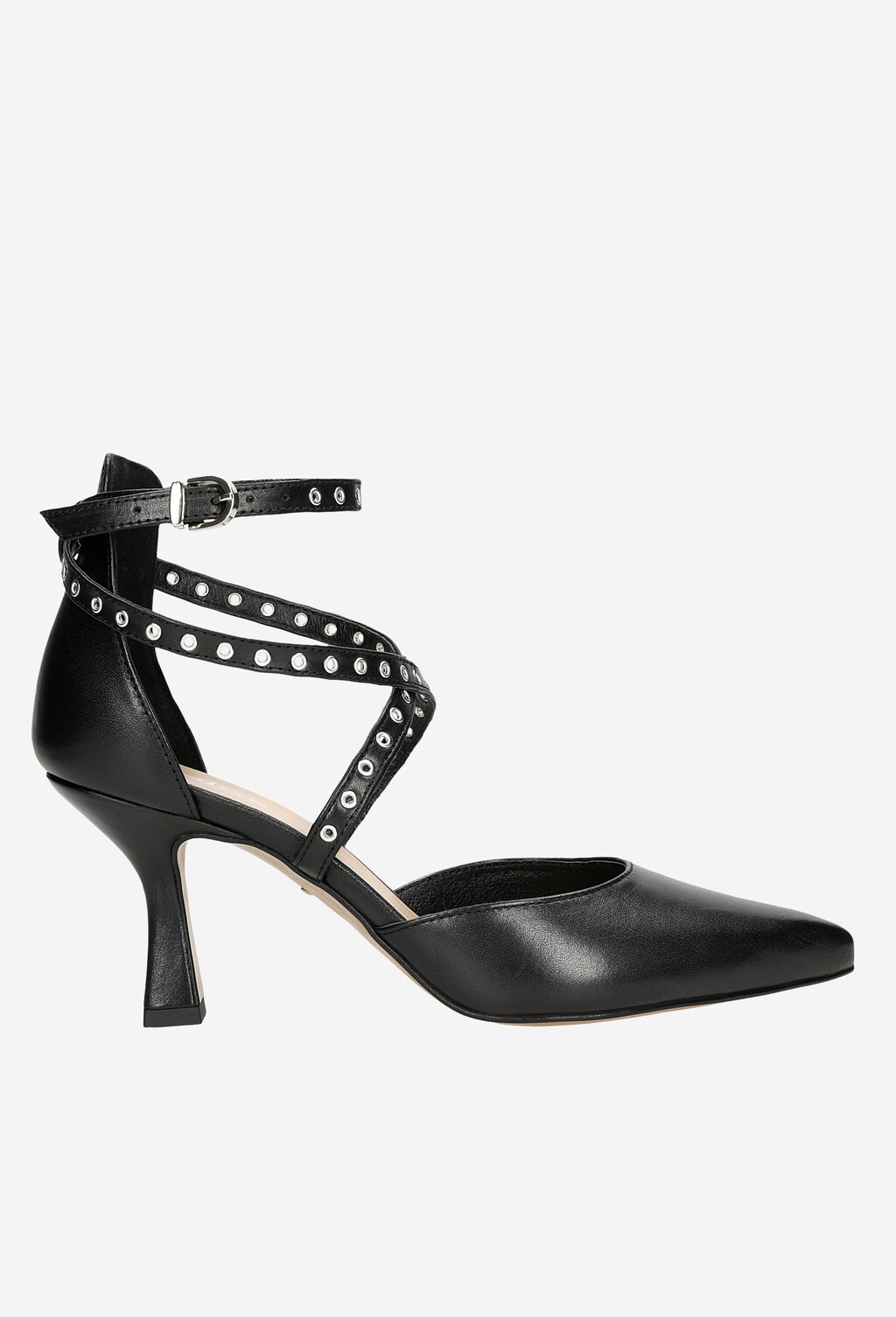 Luxusné lodičky z čiernej lícovej kože a vysokým podpätkom 35082-51 Widok 2