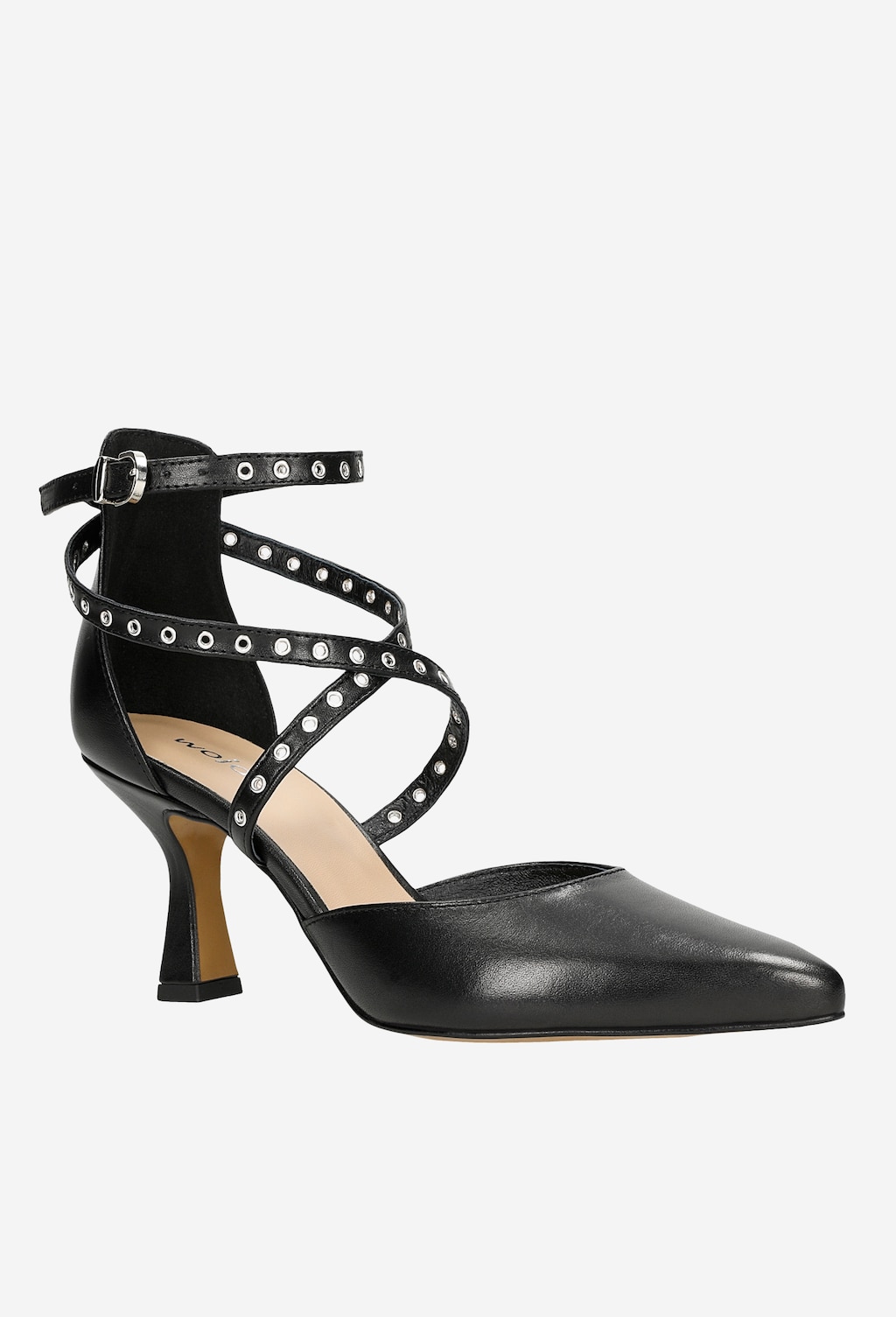 Luxusné lodičky z čiernej lícovej kože a vysokým podpätkom 35082-51 Widok 3