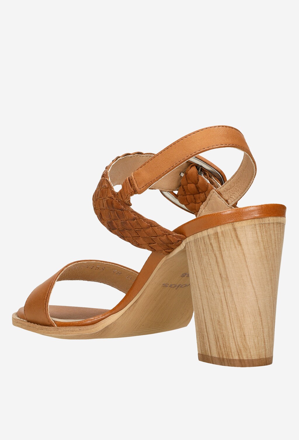 Světle hnědé dámské sandály na podpatku z kvalitní kůže 76094-53 Widok 3