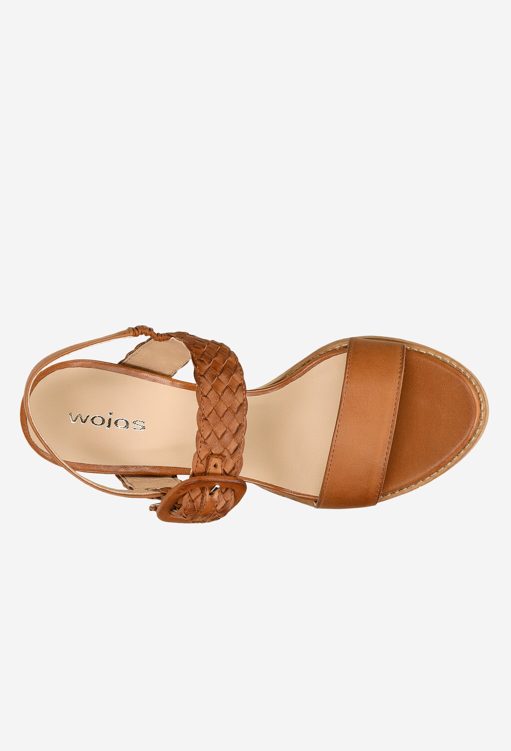 Světle hnědé dámské sandály na podpatku z kvalitní kůže 76094-53 Widok 4