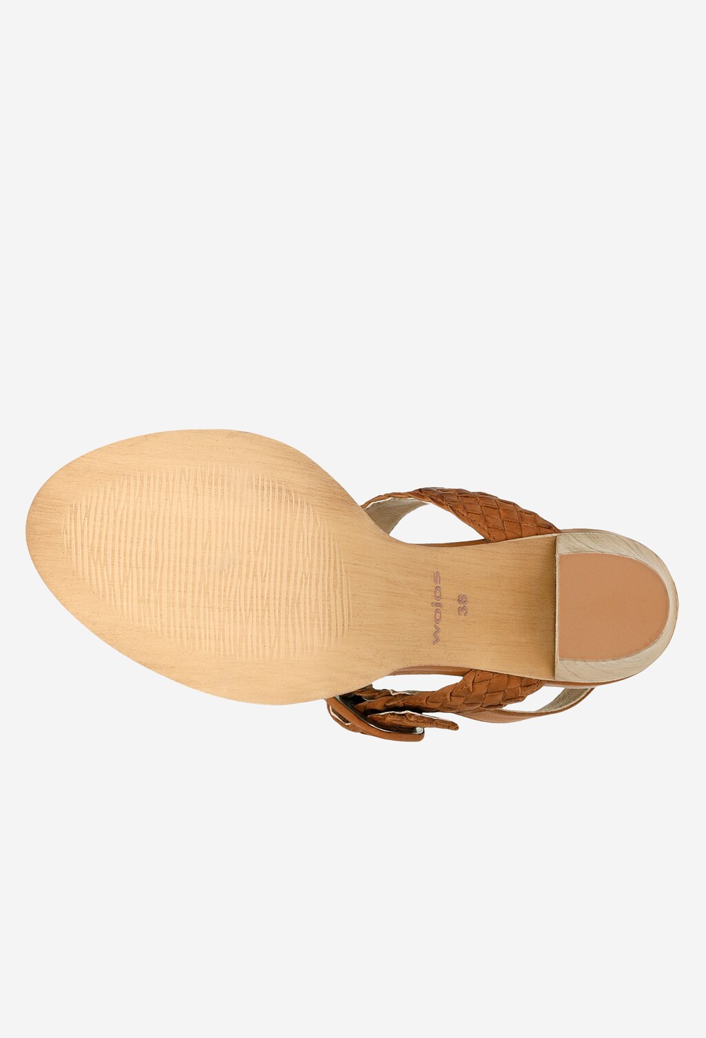 Světle hnědé dámské sandály na podpatku z kvalitní kůže 76094-53 Widok 5