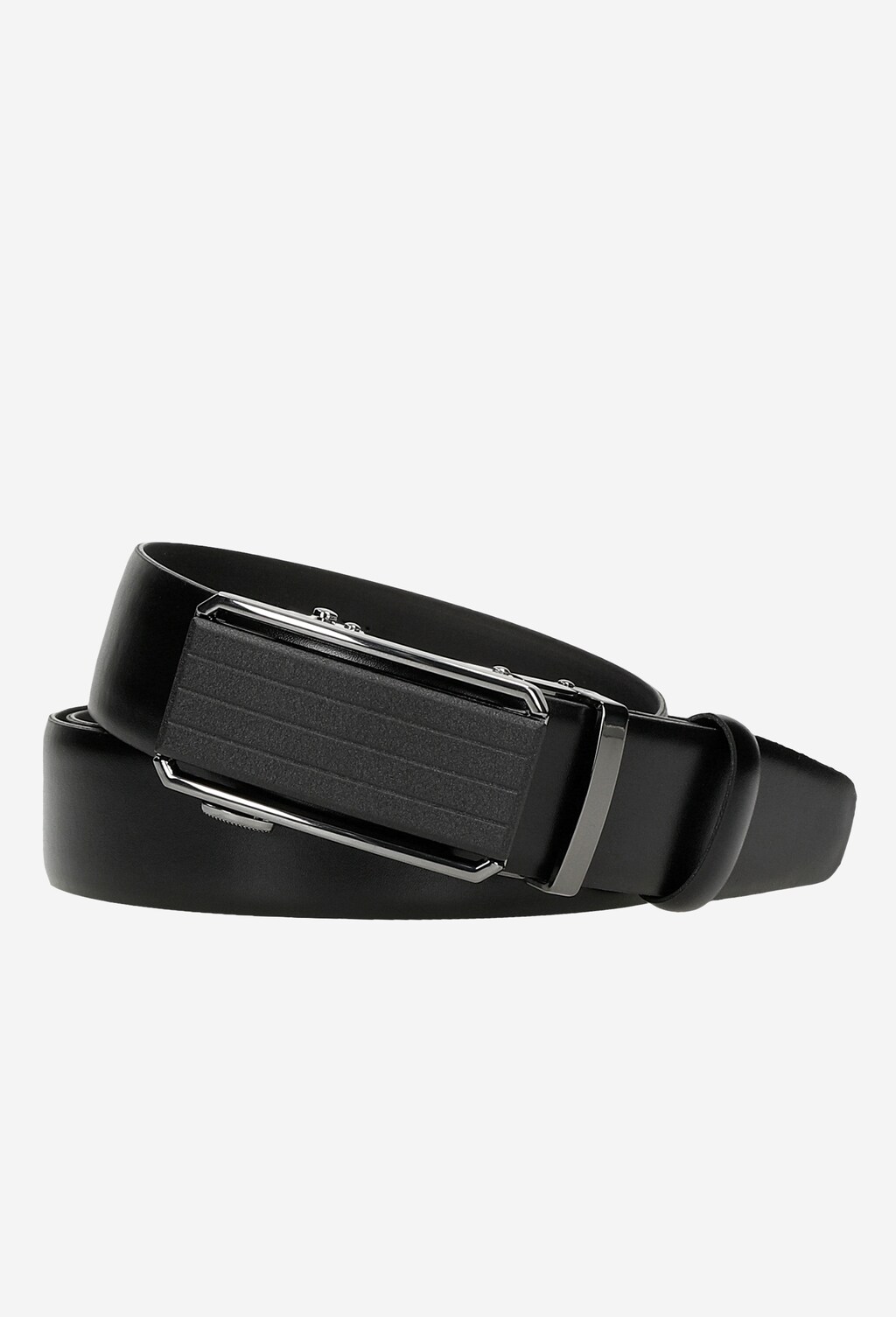 Czarny pasek męski z pełną klamrą 93050-51 Widok 1