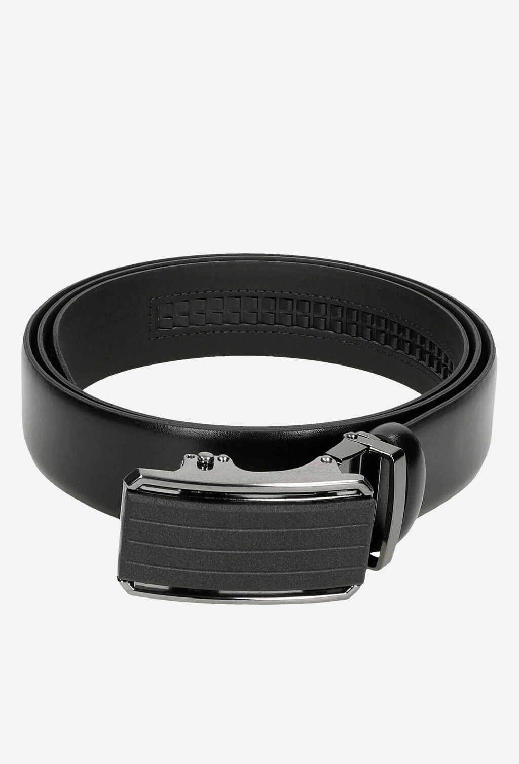 Czarny pasek męski z pełną klamrą 93050-51 Widok 5