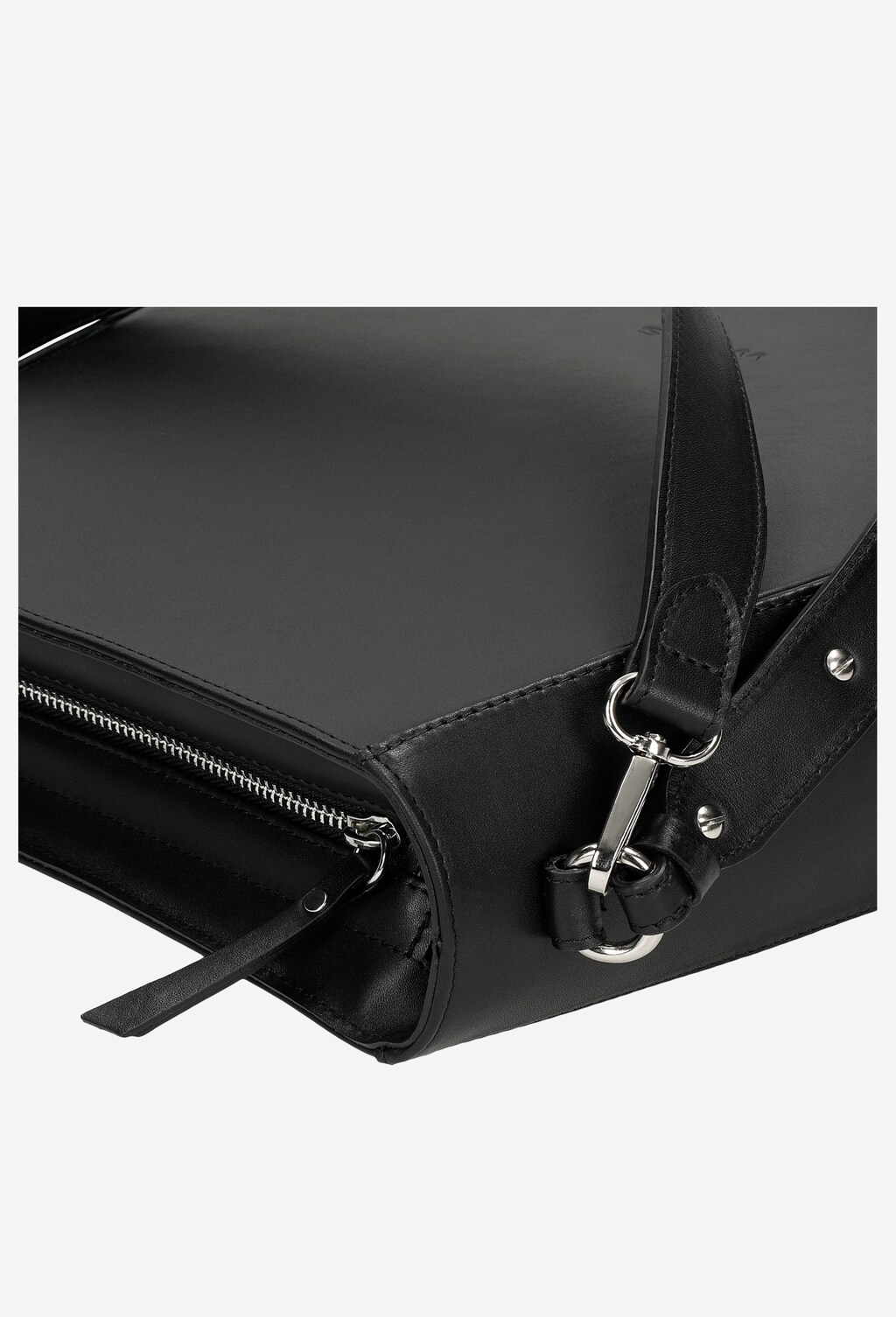 Czarna torebka damska z gładkiej skóry licowej 80135-51 Widok 7
