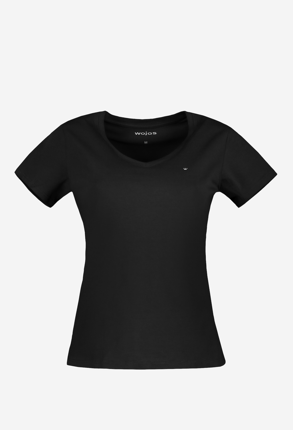 Czarna koszulka damska z dekoltem w serek 98006-81 Widok 1