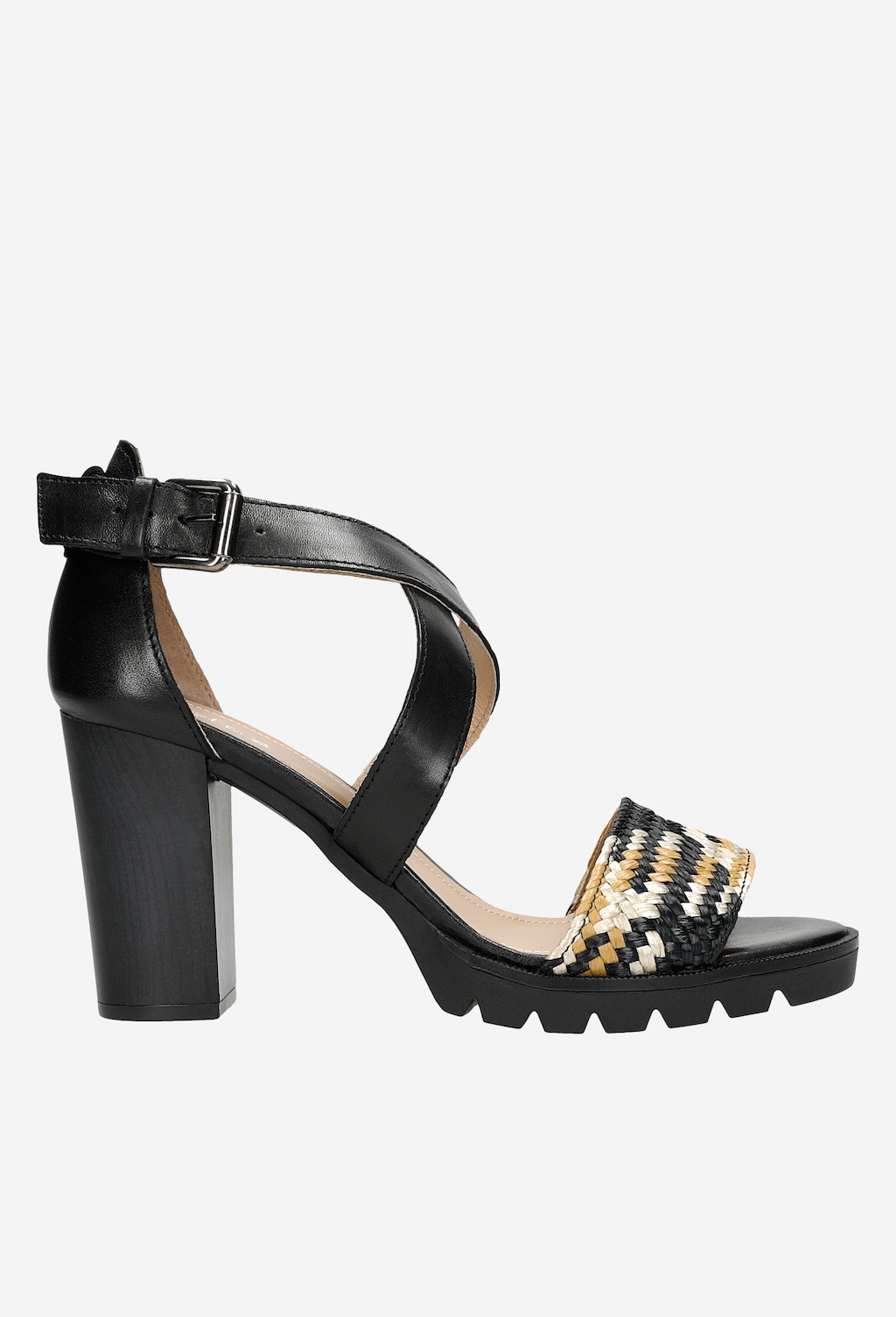 Čierne kožené sandále dámske s letným etno vzorom 76031-81 Widok 2