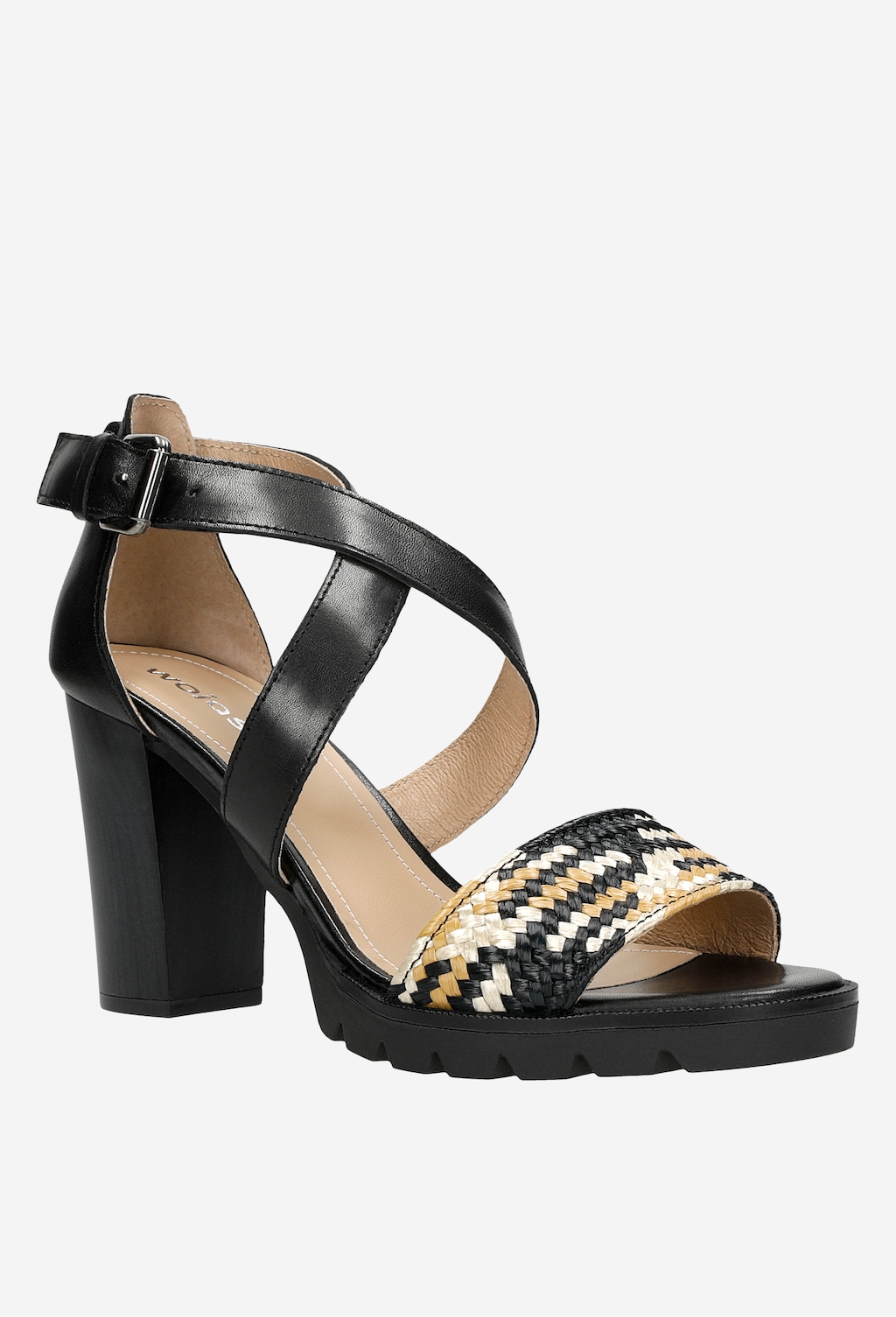 Čierne kožené sandále dámske s letným etno vzorom 76031-81 Widok 3