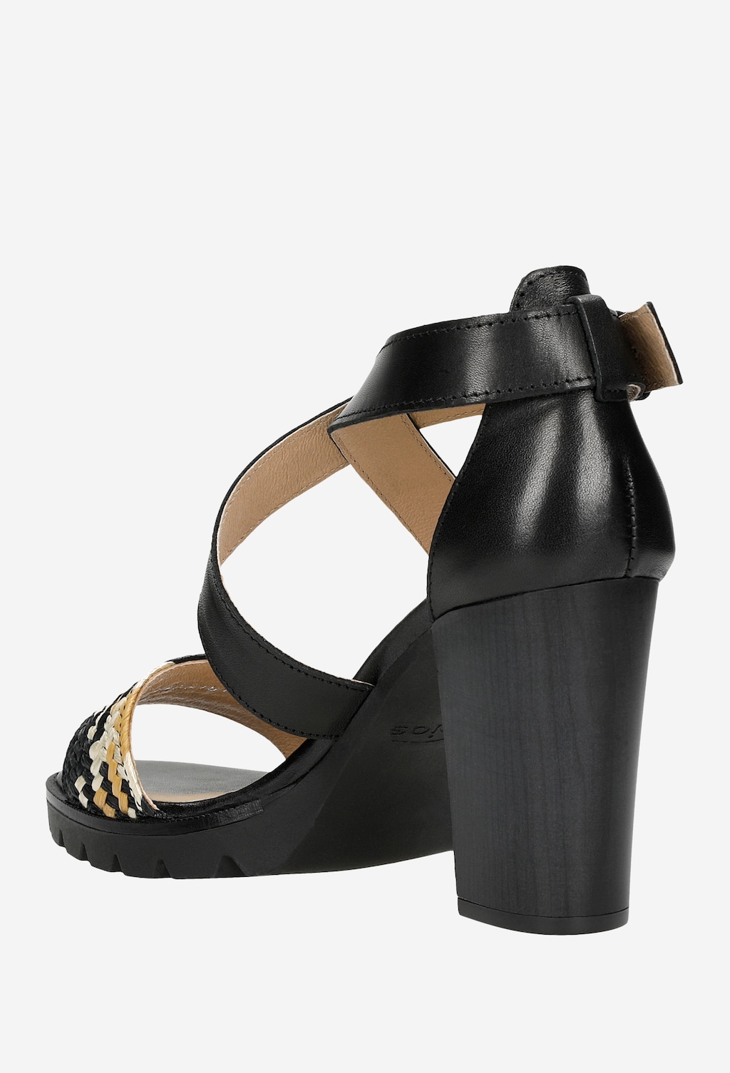 Čierne kožené sandále dámske s letným etno vzorom 76031-81 Widok 4