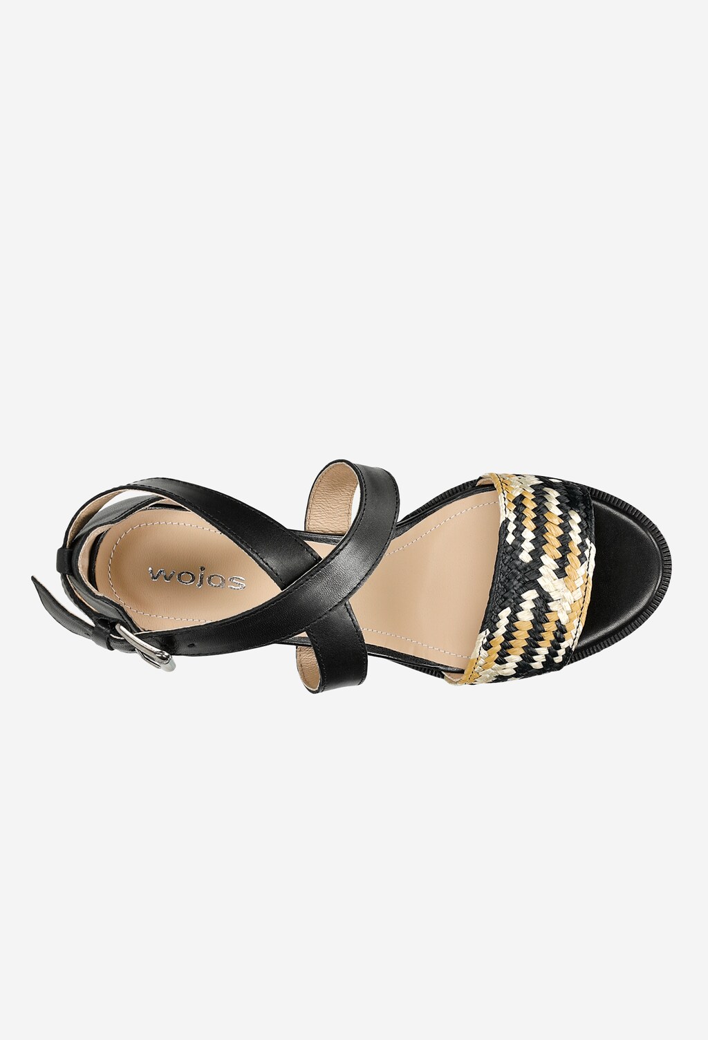 Čierne kožené sandále dámske s letným etno vzorom 76031-81 Widok 5