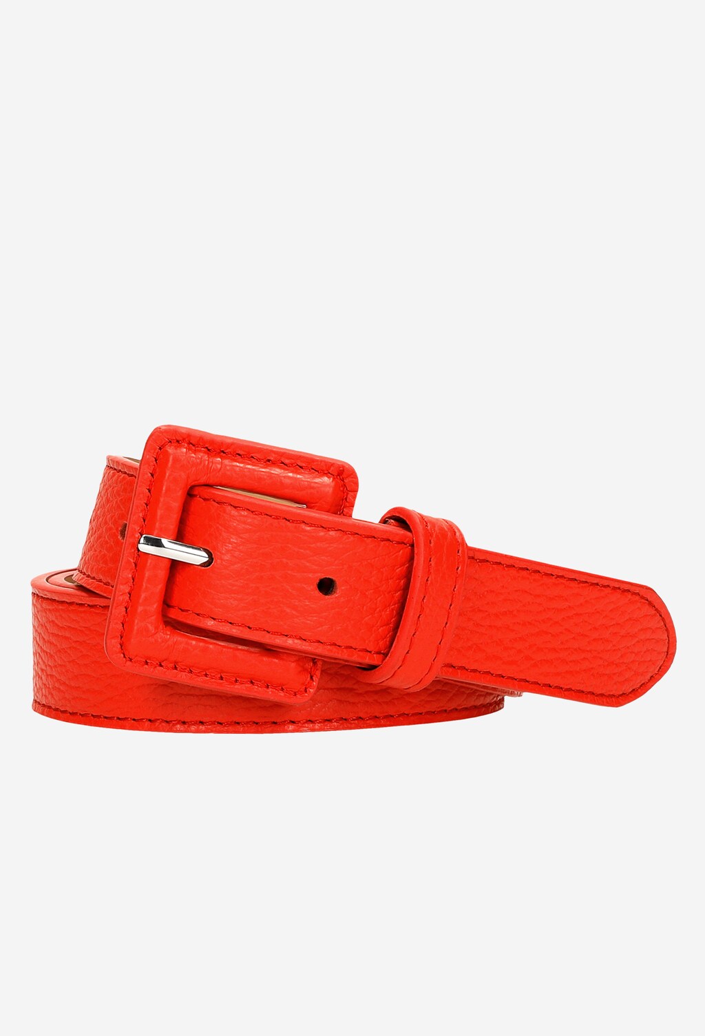 Dámsky opasok koralovej farby vyrobený z lícovej kože 93031-55 Widok 2
