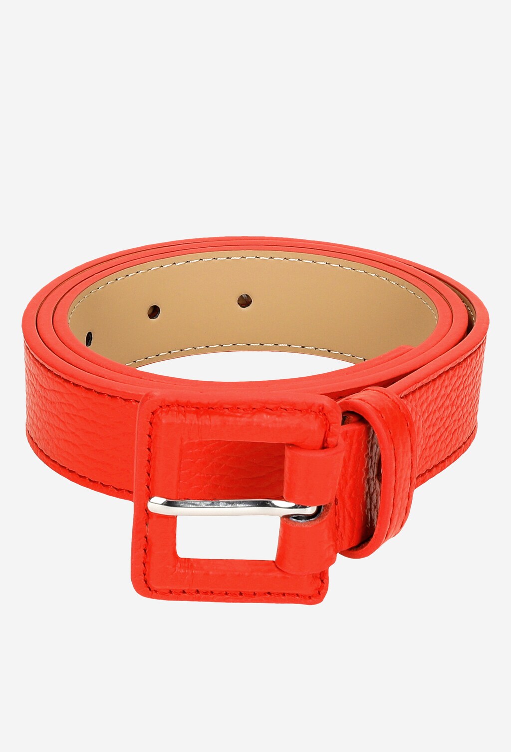 Dámsky opasok koralovej farby vyrobený z lícovej kože 93031-55 Widok 6