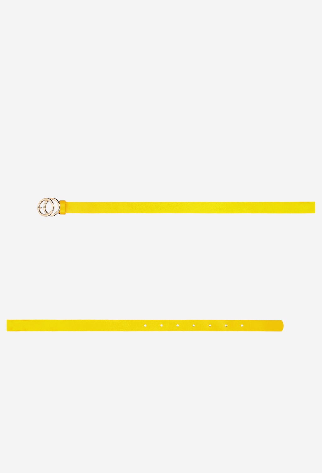 Żółty pasek damski ze złotą okrągłą klamrą 93045-58 Widok 4