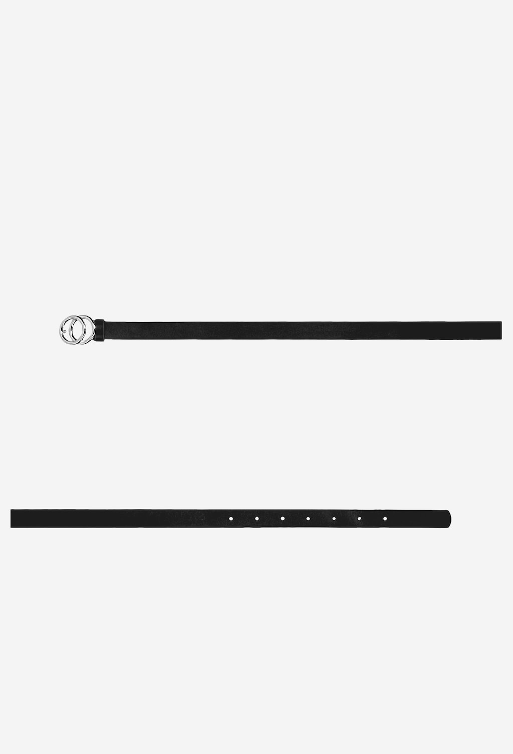 Černý kožený pásek dámský s trendy kulatou přezkou 93045-51 Widok 5