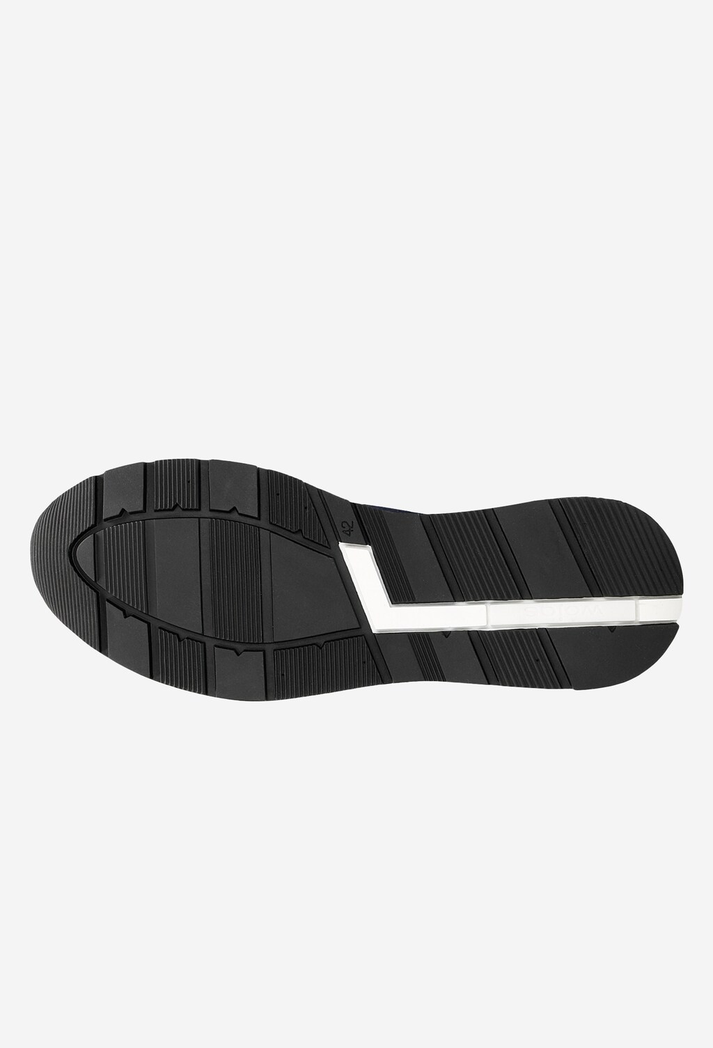 Granatowe materiałowe sneakersy męskie ze skórzanymi elementami 10086-86 Widok 6