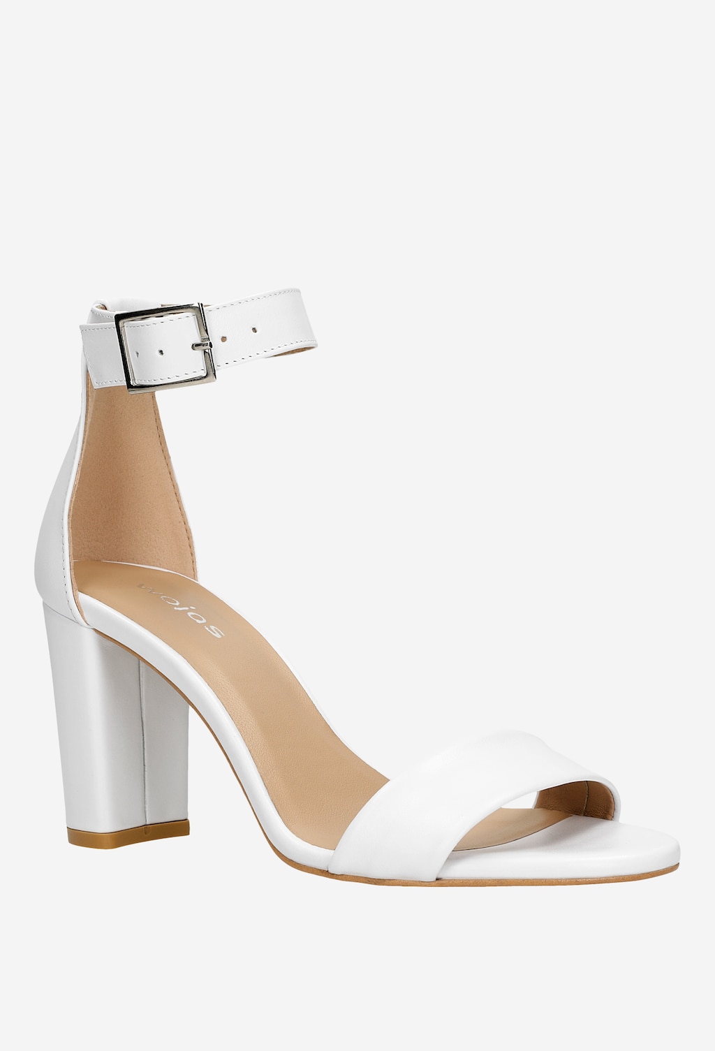 Elegantné biele kožené dámske sandále na leto 76028-59 Widok 3