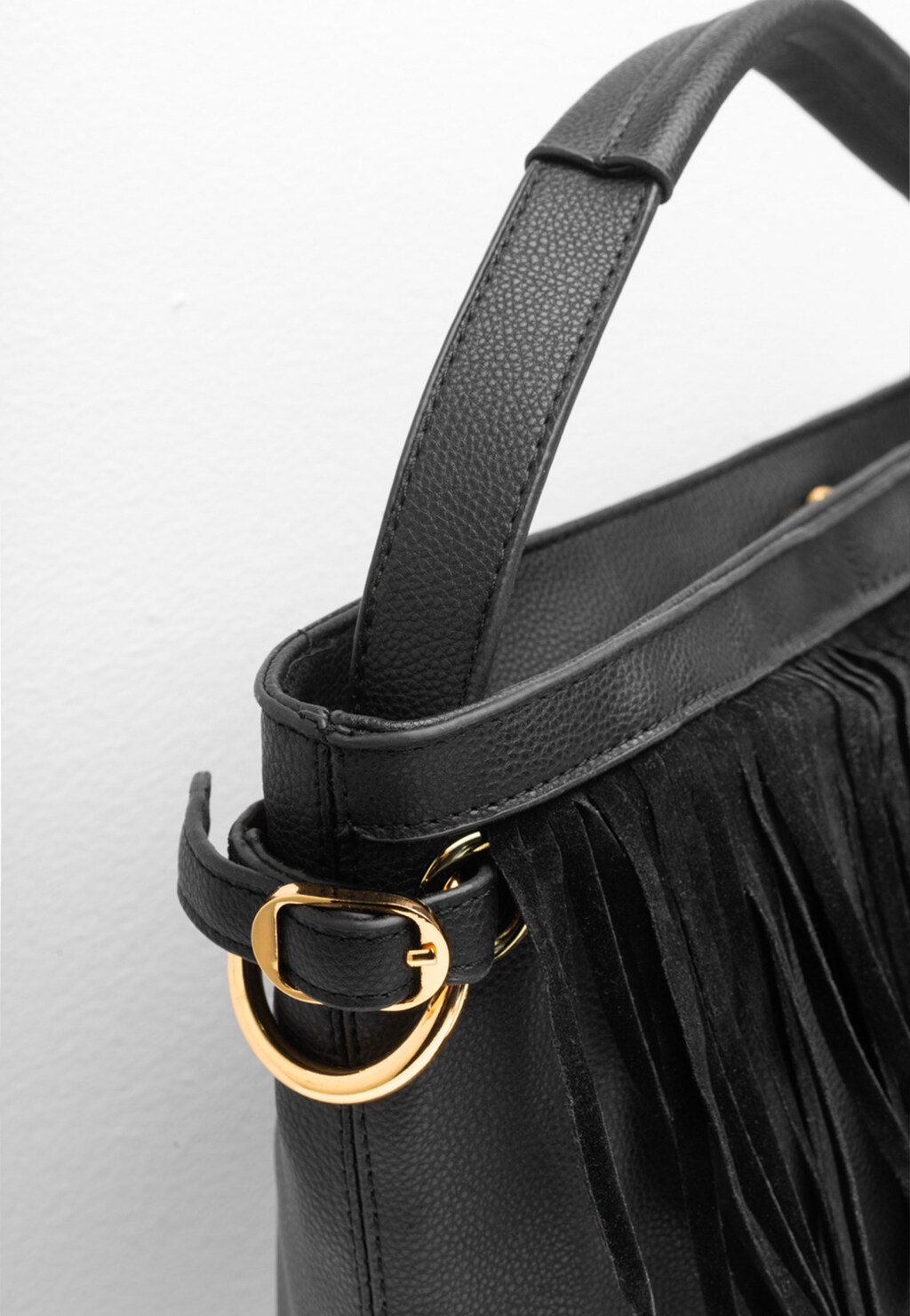 WJS czarna torebka damska z frędzlami WJS76025-51 Widok 4