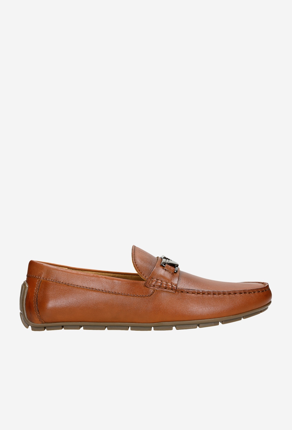 Brązowe mokasyny męskie ze skóry licowej 10119-52 Widok 2