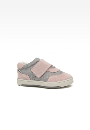 Sneakers BARTEK 11141009, dla dziewcząt, różowo-szary