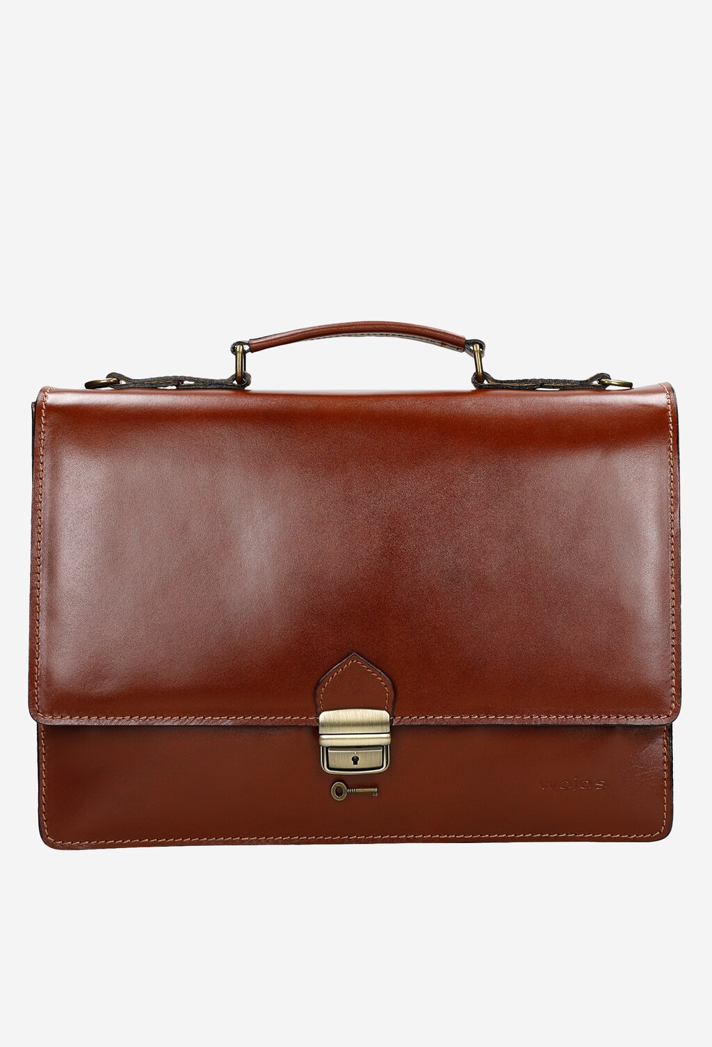 Brązowa teczka męska z gładkiej skóry 90005-52 Widok 2