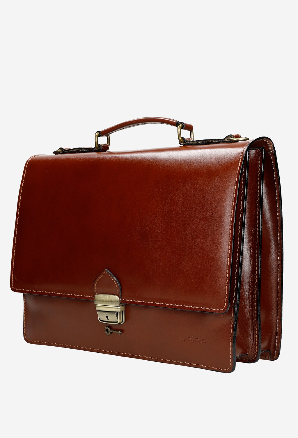 Brązowa teczka męska z gładkiej skóry 90005-52 Widok 3