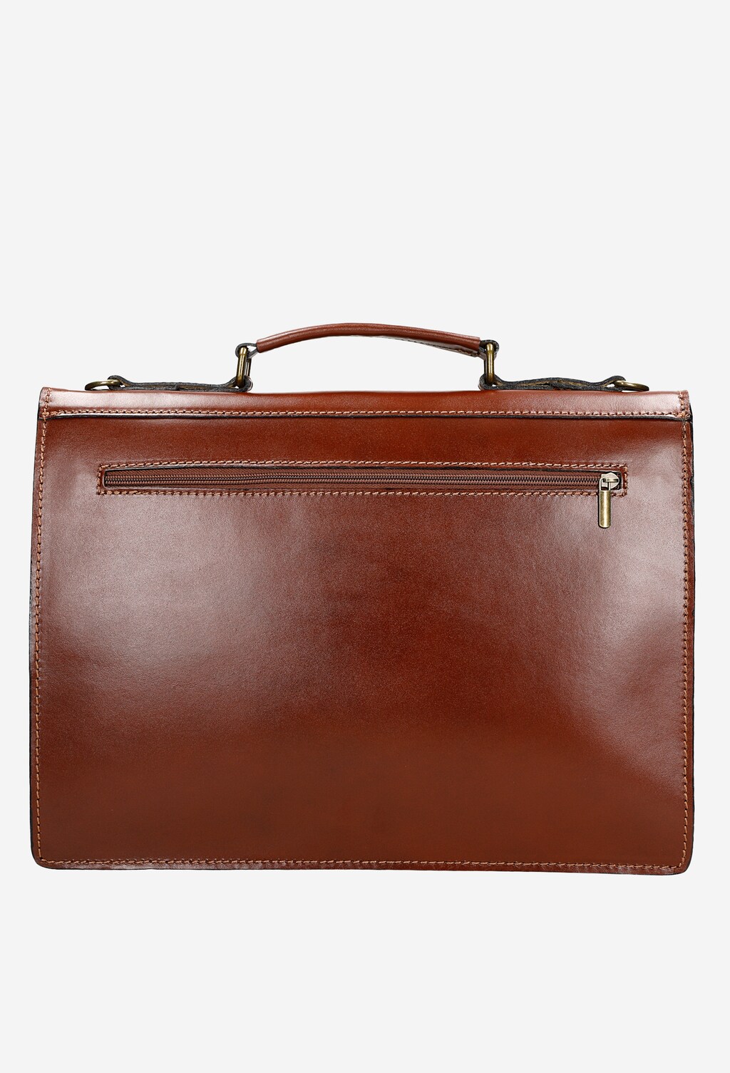 Brązowa teczka męska z gładkiej skóry 90005-52 Widok 4
