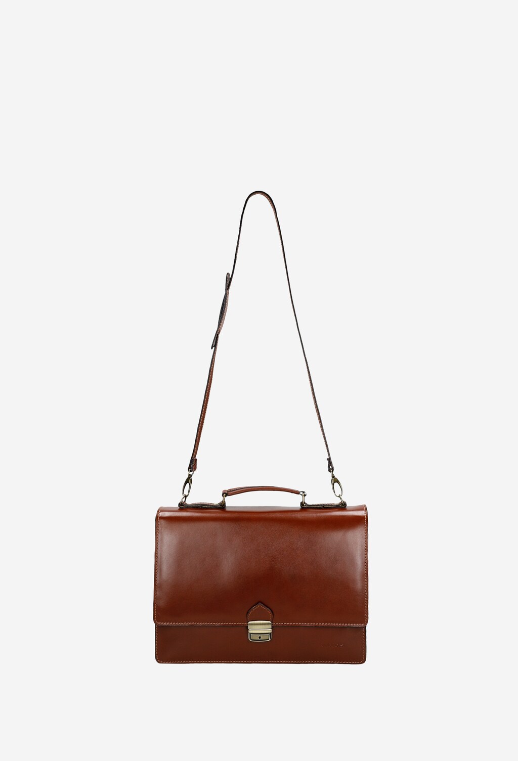 Brązowa teczka męska z gładkiej skóry 90005-52 Widok 5