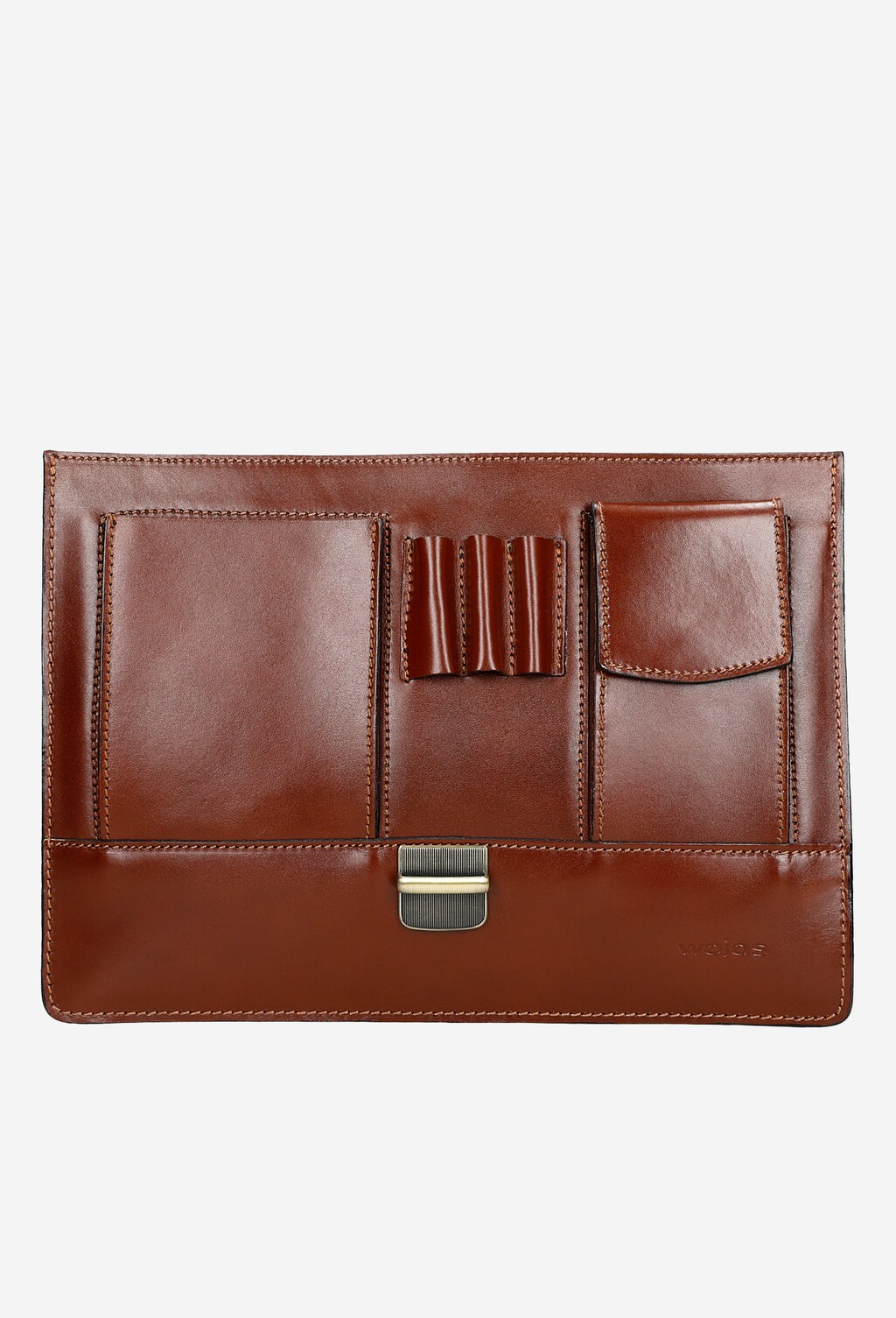 Brązowa teczka męska z gładkiej skóry 90005-52 Widok 7