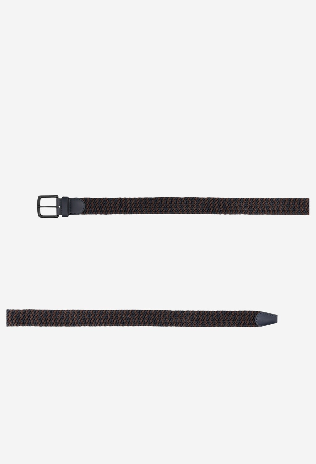 Brązowo granatowy pasek męski parciany 93035-82 Widok 3