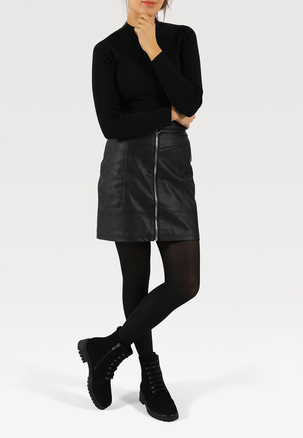 Zimné členkové čižmy z prírodnej velúrovej kože 64004-61 Widok 1