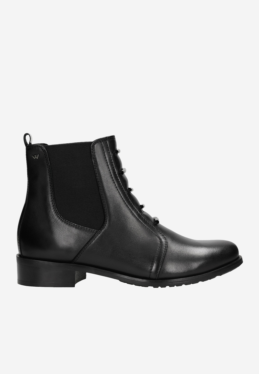 Čierne dámske členkové čižmy s originálnou aplikáciou 55079-81 Widok 1