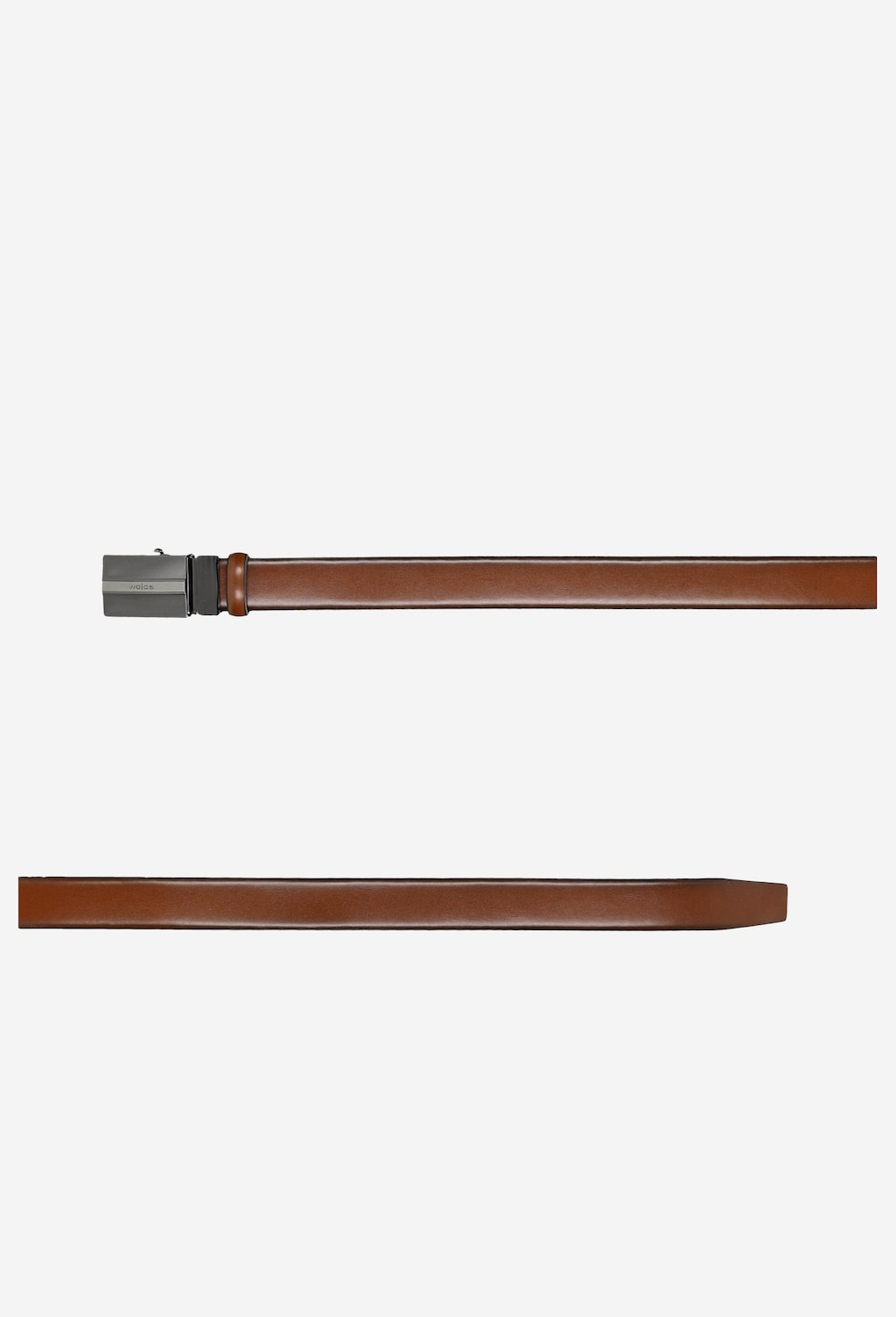 Hnědý kožený pánský pásek s plnou přezkou 93038-52 Widok 4