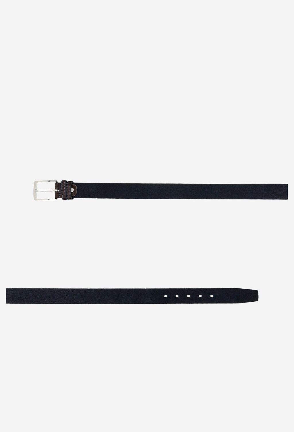 Granatowy pasek męski z nubuku 93037-26 Widok 3