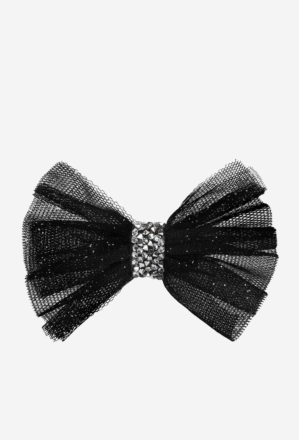 Czarne kokardki do obuwia z paskiem ozdobionym kryształkami  98503-81 Widok 3