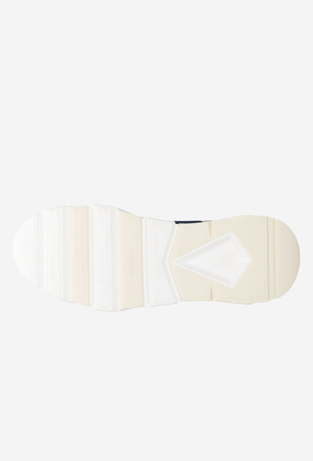 Wsuwane sneakersy damskie w kolorze niebiesko-srebrnym z nitami 46090-86 Widok 6