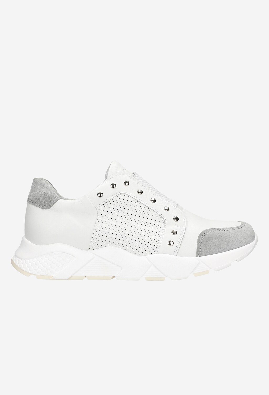 Białe sneakersy damskie z szarymi elementami  46090-89 Widok 2