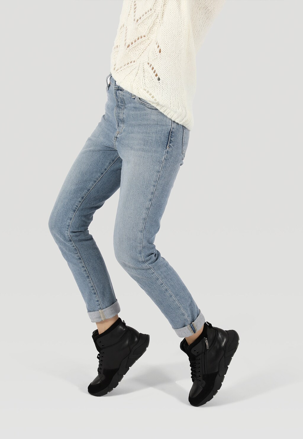 Dámske poltopánky na šnurovanie do chladných dní 64030-71 Widok 7