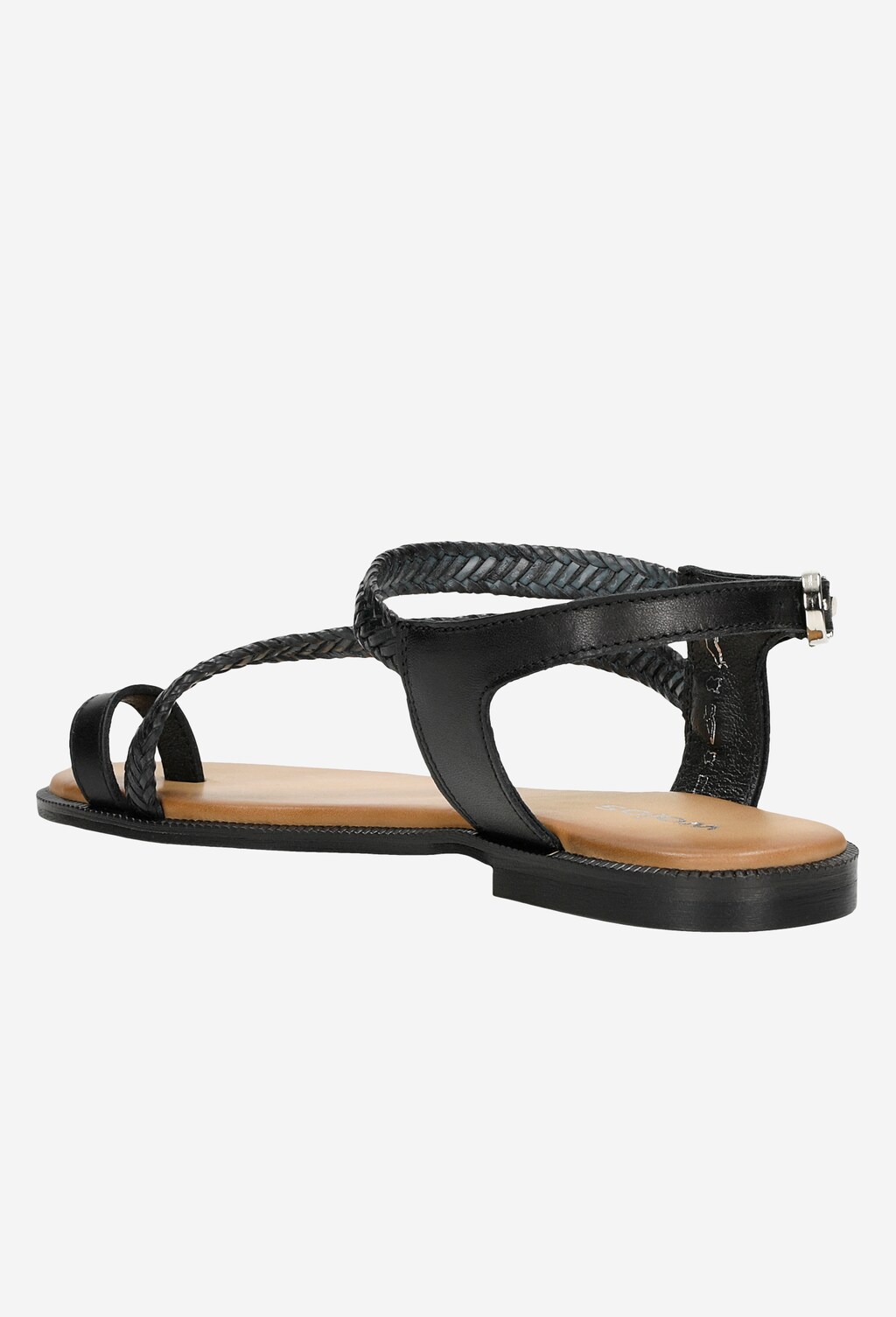 Płaskie sandały damskie w kolorze czarnym 76047-51 Widok 4