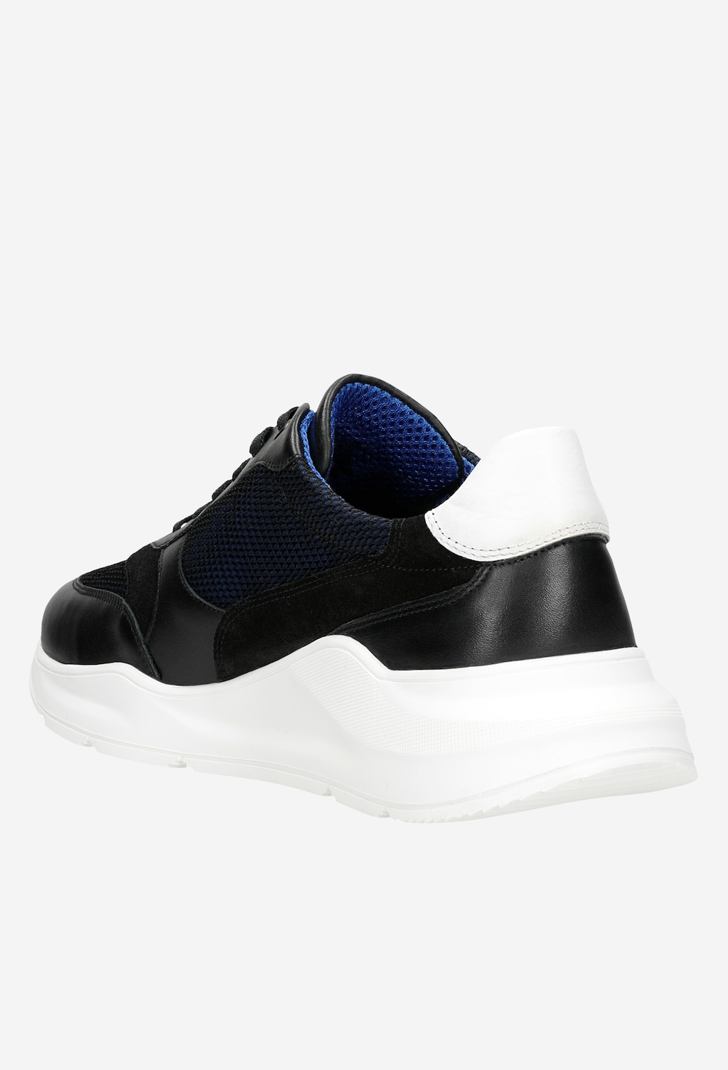 Kožené pánské polobotky v černo-bílo-modré kombinaci 10079-71 Widok 4