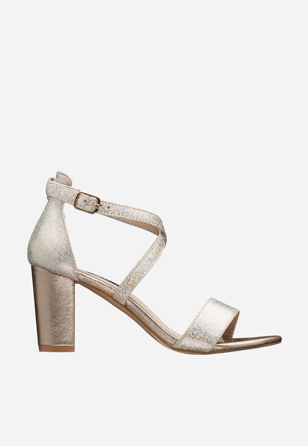 WJS złote sandały damskie na słupku WJS74011-58 Widok 2