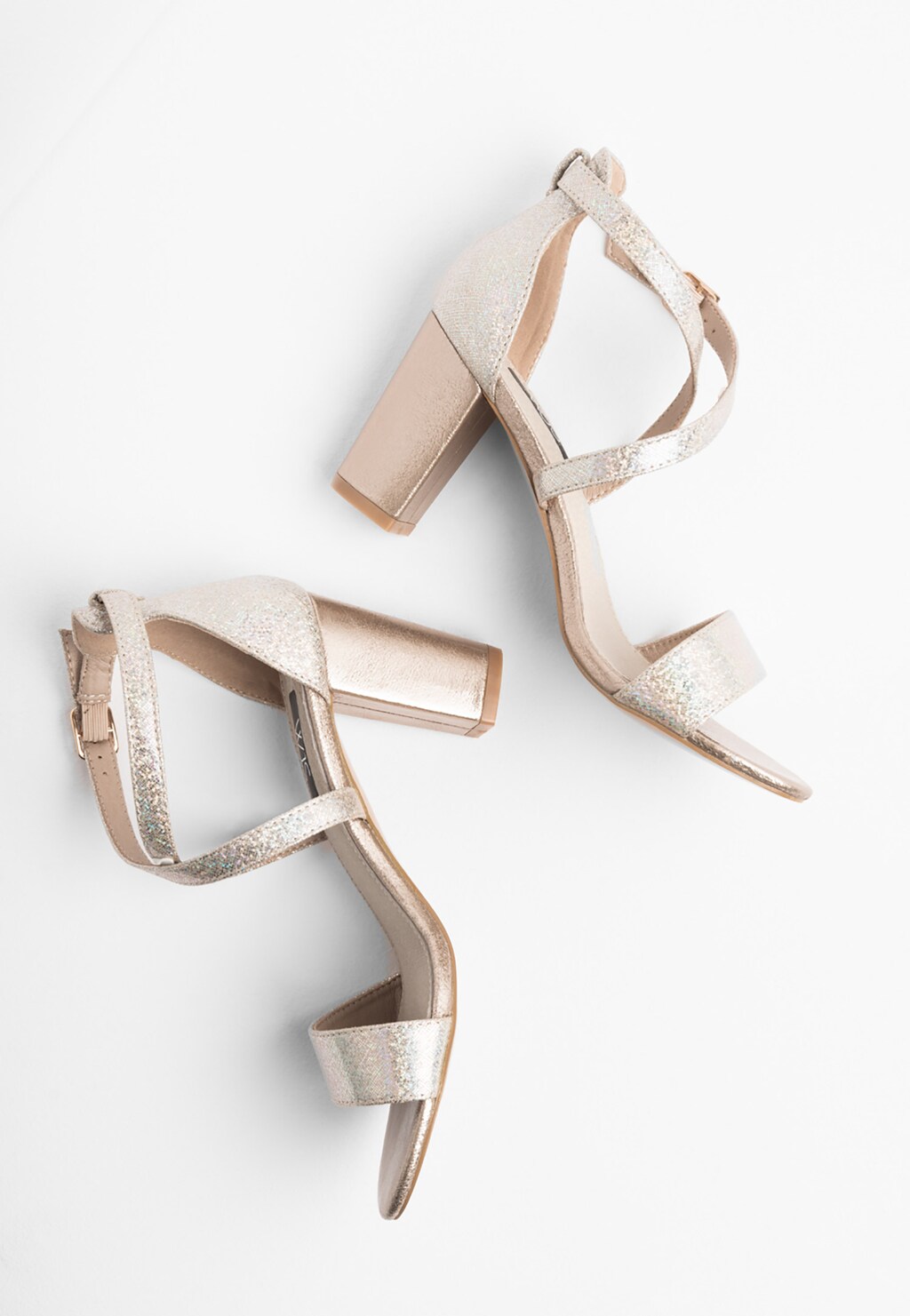 WJS złote sandały damskie na słupku WJS74011-58 Widok 5