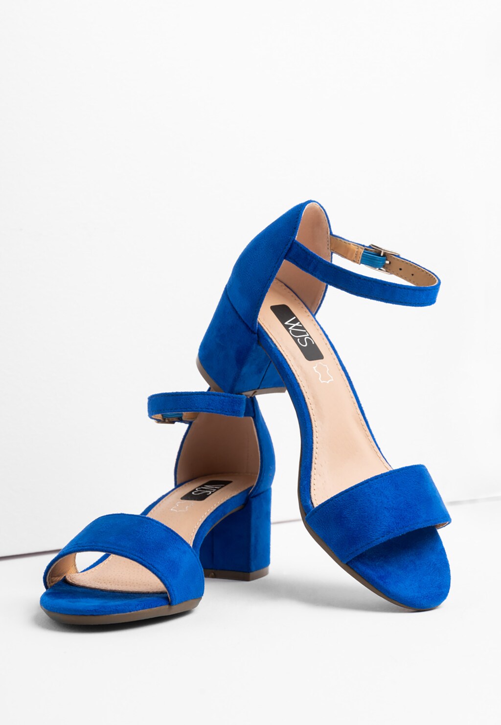 WJS niebieskie sandały damskie na niskim obcasie WJS74013-66 Widok 5