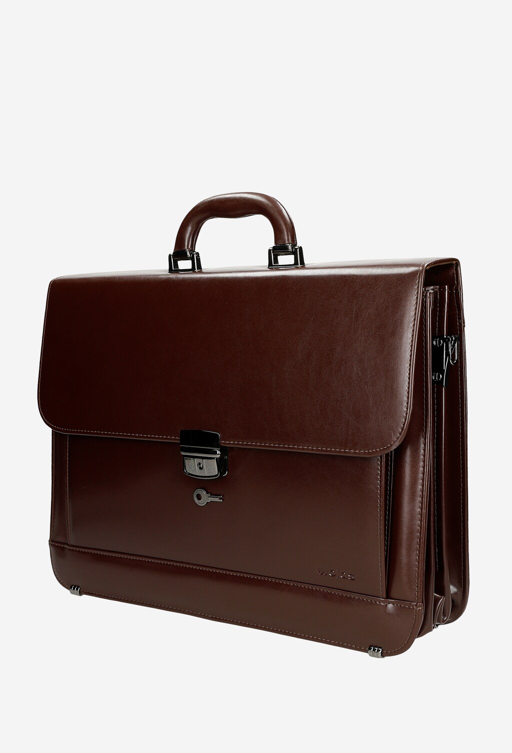 Klasická pánská aktovka se na klíč v tmavě hnědé barvě  90006-52 Widok 3