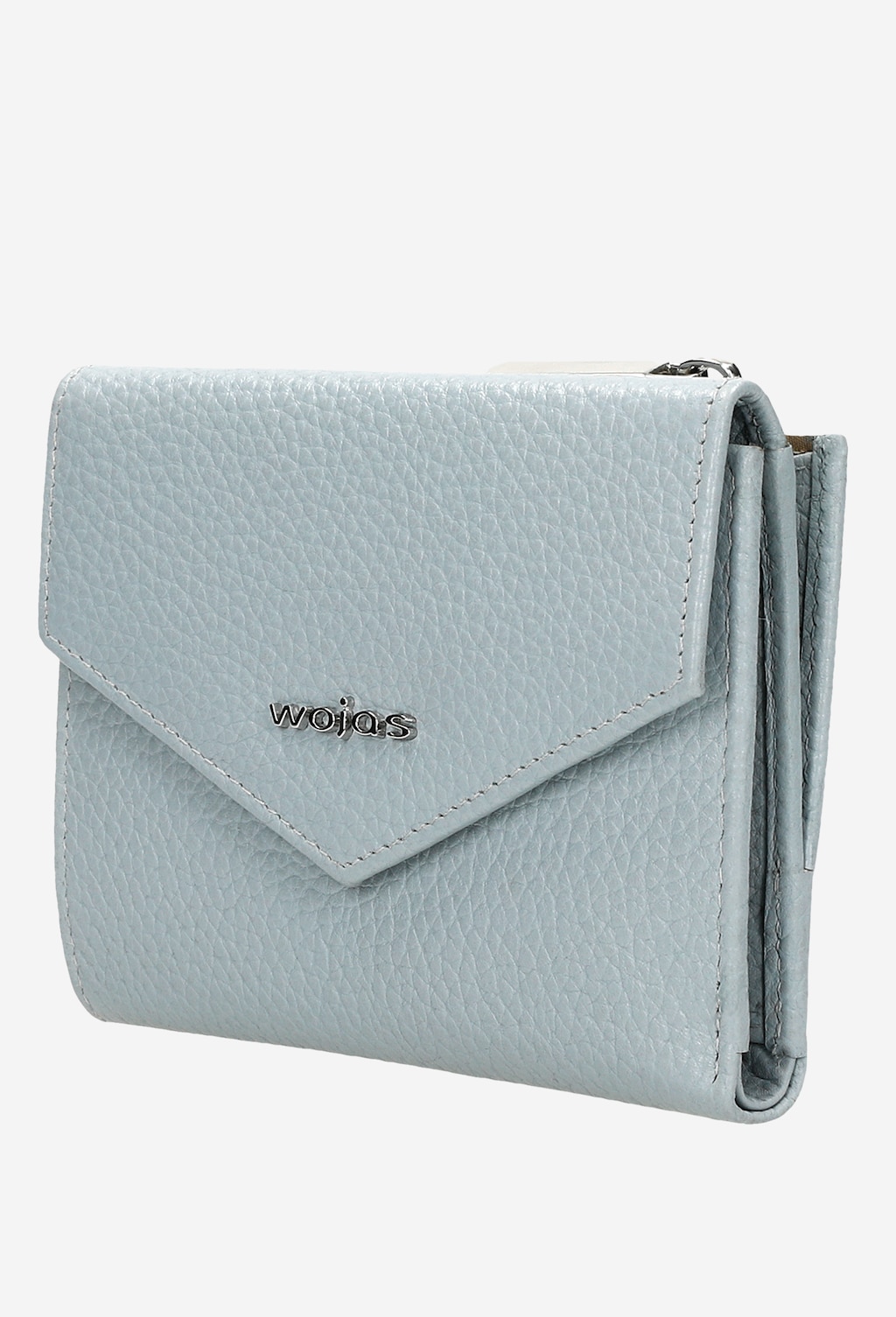 Niebieski skórzany portfel damski z metalowym logo 91017-56 Widok 2