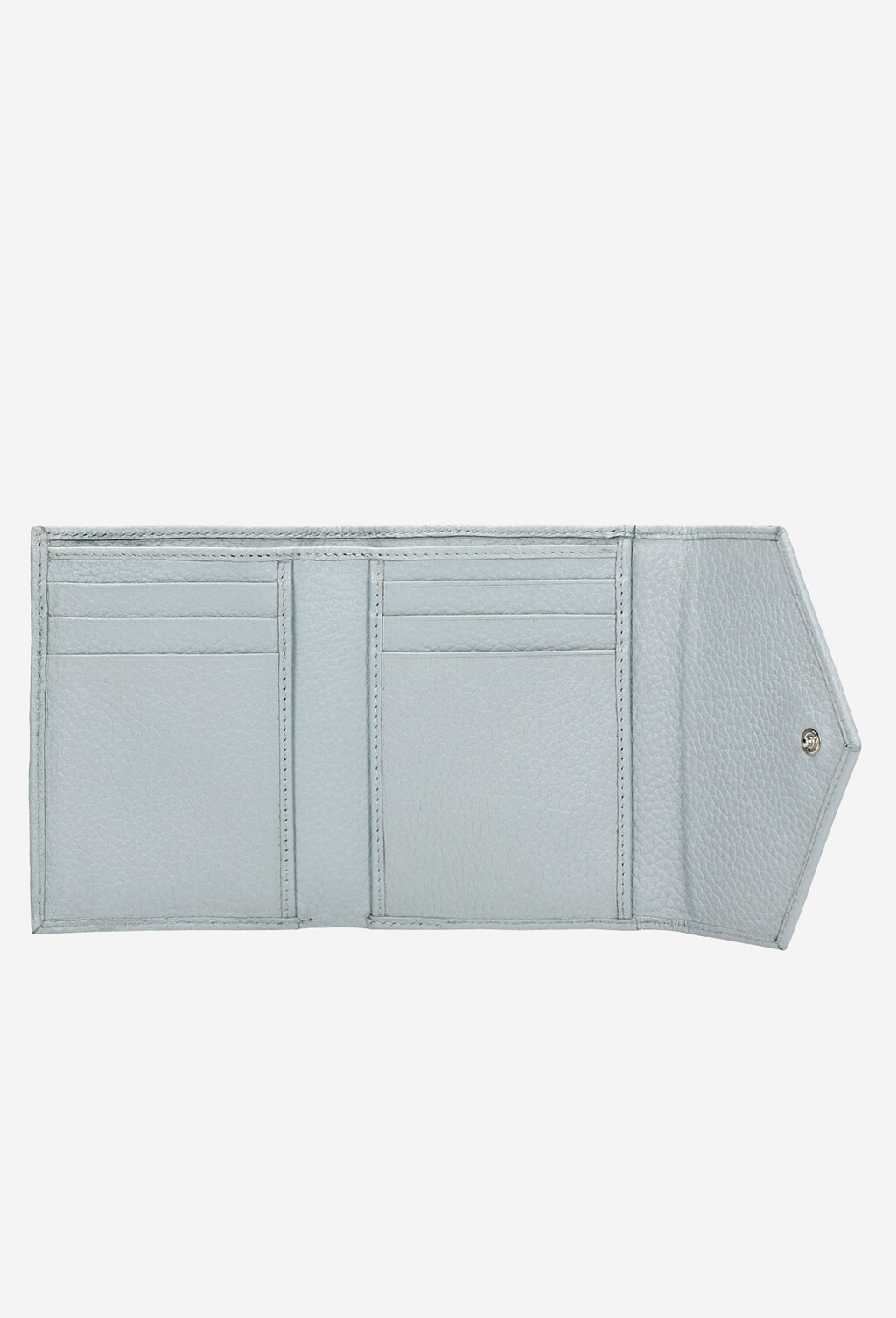 Niebieski skórzany portfel damski z metalowym logo 91017-56 Widok 5