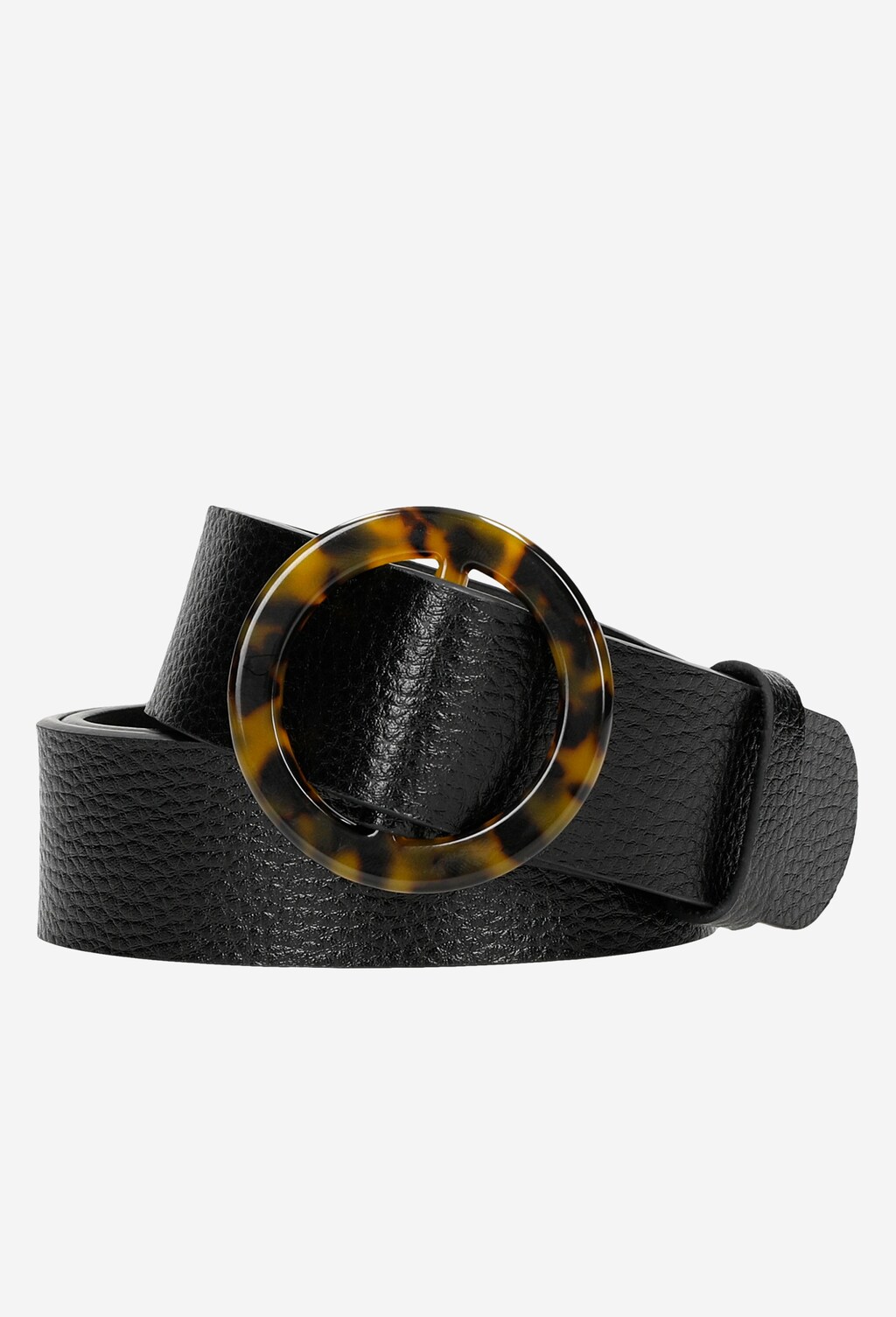 Czarny pasek damski z okrągłą klamrą 93043-51 Widok 1