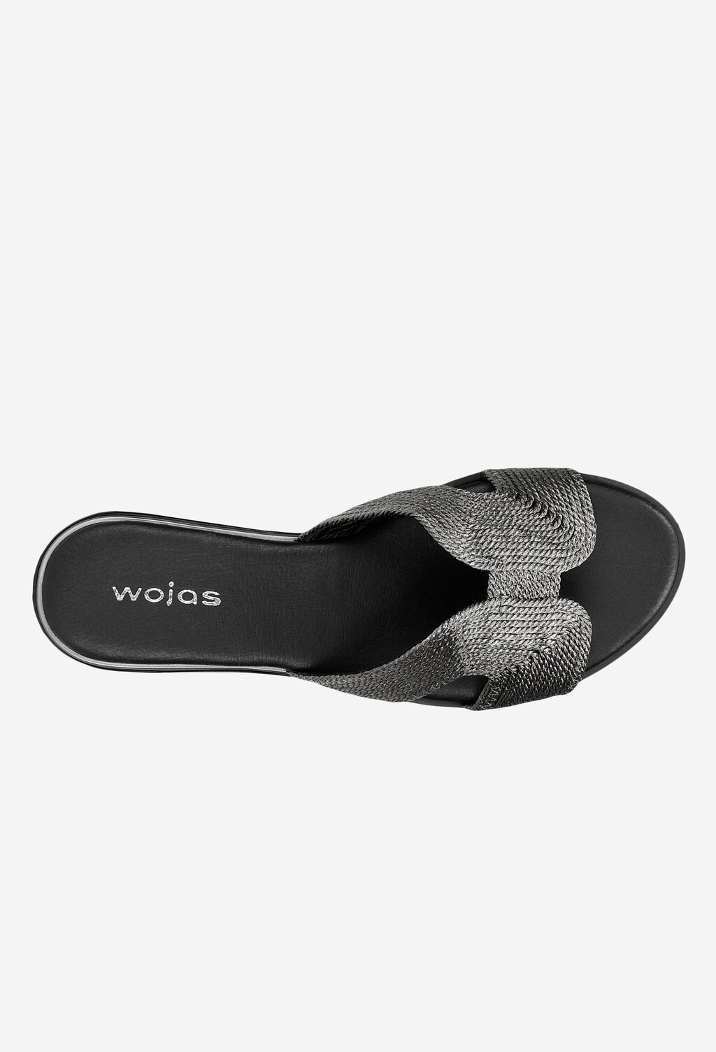 Popielate klapki damskie ze srebrną plecionką 74004-80 Widok 5