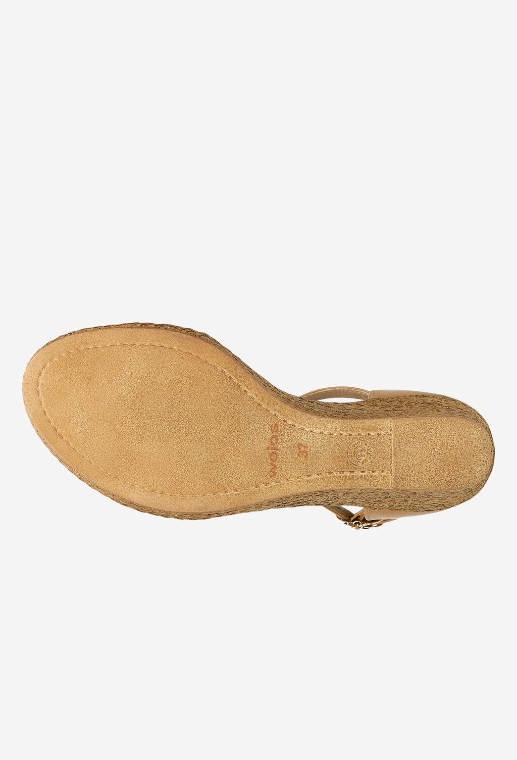 Elegantní béžové kožené dámské sandály na klínku 76084-84 Widok 6