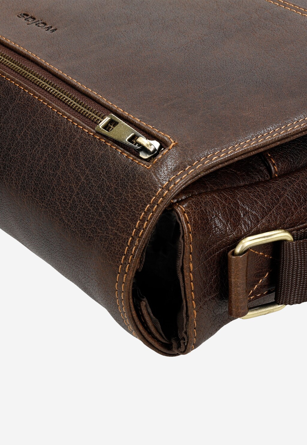 Luxusná hnedá pánska taška z lícovej kože 80140-52 Widok 7